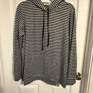 Workshop Republic Clothing Black and Gray Striped Top